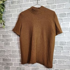 VINTAGE 80s Steve Fabrikant Neiman Marcus Wool Sweater Top Size L Made in USA